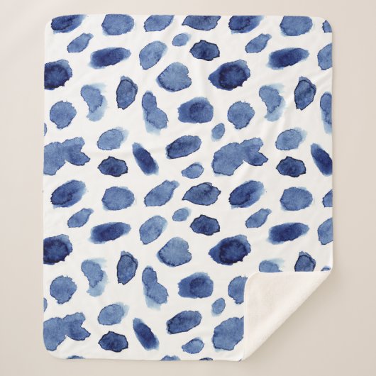 手絵を描、青い水色の汚れ。 シェルパブランケット (正面)