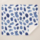 手絵を描、青い水色の汚れ。 シェルパブランケット (正面(横))