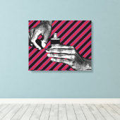 手絵画爪マニキュア化粧美しい キャンバスプリント (インサイチュ (ウッドフロア))