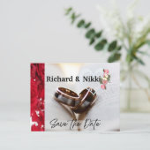 手続き婚約招待デザイナーのはがき ポストカード (スタンド正面)