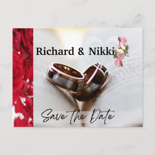 手続き婚約招待デザイナーのはがき ポストカード (正面)