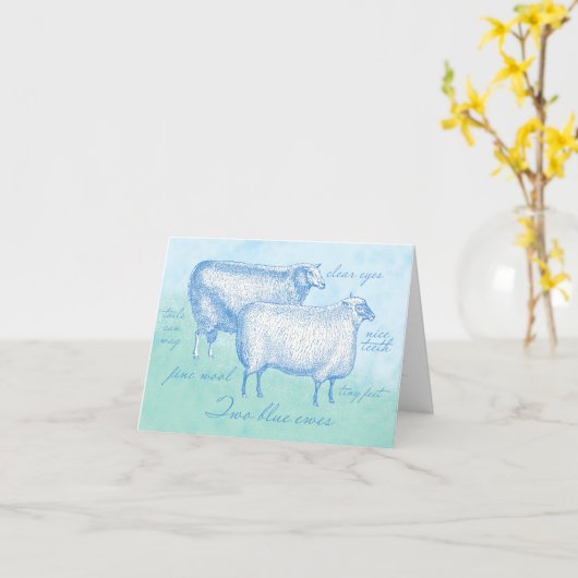 手編みの贈り物用の羊の囲いカード カード (黄色い花)