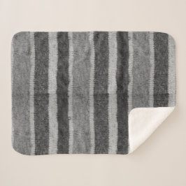 手編みの黒と白のレトロな手編みストライプの シェルパブランケット