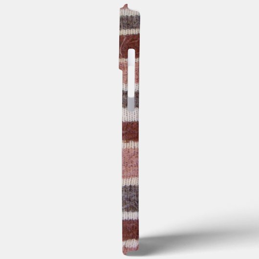 手編み茶色とビージュの対角線条 Case-Mate iPhoneケース (裏面 / 左)