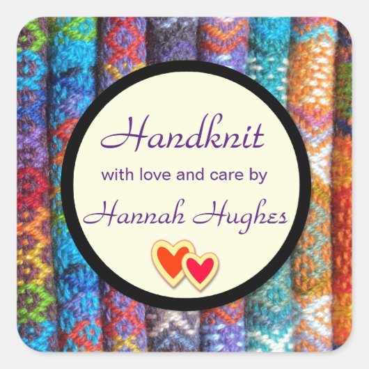 手編み スクエアシール (正面)