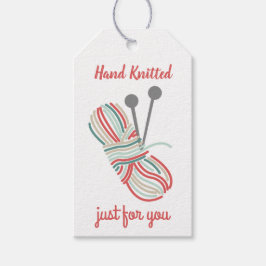 手編みJust For You - Teal & Red Niting ギフトタグ