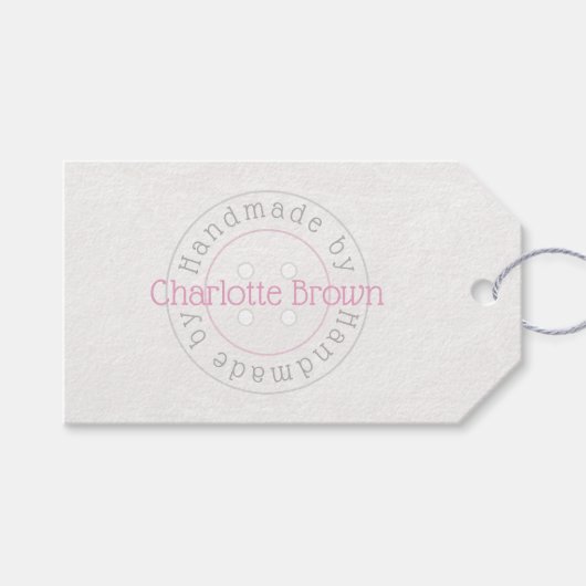 手縫いのボタン付きギフトタグ ギフトタグ (正面(横))