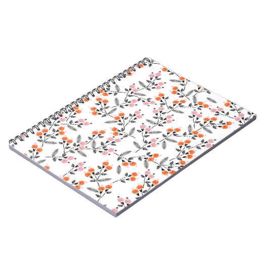 手縫い刺繍リバー付きシームレス模様 ノートブック (左側)