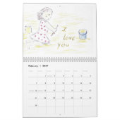 手織りの子供 カレンダー (2月 2027)
