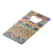 手織りタイ絹文 クレジットカード栓抜き (正面アングル)