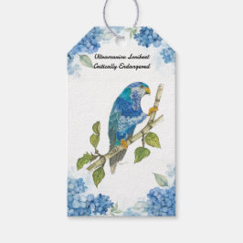 手美色彩の鮮やかしいウルトラマリンロリケエバード ギフトタグ