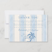 手航海の引きヤシ結婚の木 サンキューカード (正面)