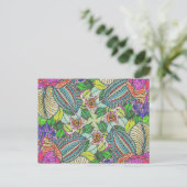 手色のサボテンファンキーの花 | ポストカード (スタンド正面)