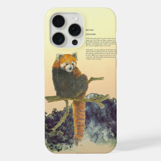 手色彩の鮮やかかわいい赤パンダ iPhoneケース (裏面)