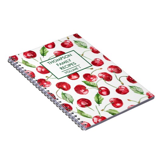 手色彩の鮮やかさくらんぼパーソナライズされたレシピ ノートブック (右側)