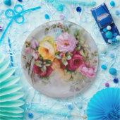 手色彩の鮮やかアンティークスタイルバラ誕生日結婚の ペーパープレート (パーティー)