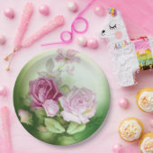 手色彩の鮮やかアンティークスタイルバラ誕生日結婚の ペーパープレート (パーティー)