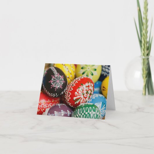 手色彩の鮮やかイースターエッグ空白のカード シーズンカード (正面)