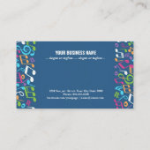 手色彩の鮮やかカラフル音符 名刺 (裏面)