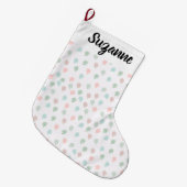 手色彩の鮮やかクリスマスパイン数々のコーン ラージクリスマスストッキング (正面 (吊り時))