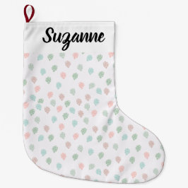 手色彩の鮮やかクリスマスパイン数々のコーン ラージクリスマスストッキング