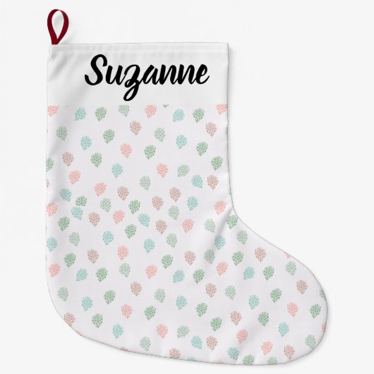 手色彩の鮮やかクリスマスパイン数々のコーン ラージクリスマスストッキング (正面)