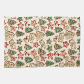 手色彩の鮮やかクリスマスCookie キッチンタオル (横)