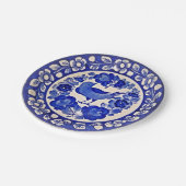 手色彩の鮮やかデルフトブルー文鳥花 ペーパープレート (アングル)