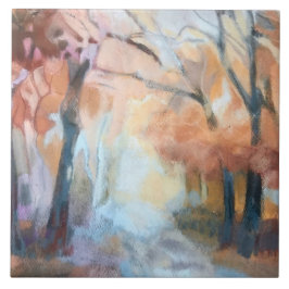 手色彩の鮮やかモダンオレンジ色の黄色い茶色の木 タイル