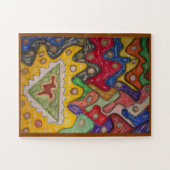 手色彩の鮮やか印アフリカ先住民 ジグソーパズル (横)