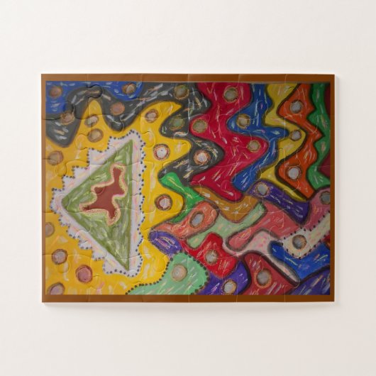 手色彩の鮮やか印アフリカ先住民 ジグソーパズル (横)