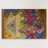 手色彩の鮮やか印アフリカ先住民 ジグソーパズル (横)