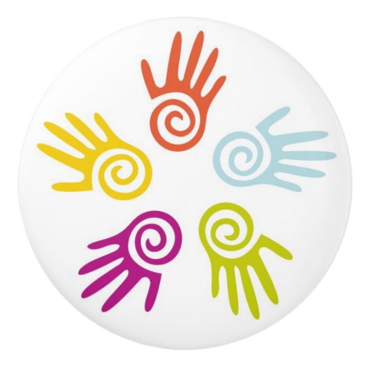 手色彩の鮮やか型セラミックキャビネットつまみ セラミックノブ (正面)