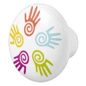 手色彩の鮮やか型セラミックキャビネットつまみ セラミックノブ (右)