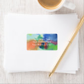 手色彩の鮮やか抽象芸術水彩ブルーオレンジグリーン ラベル (インサイチュ)