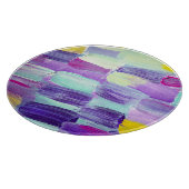 手色彩の鮮やか抽象芸術背景 カッティングボード (角)