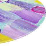 手色彩の鮮やか抽象芸術背景 カッティングボード (角)