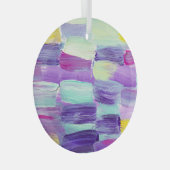 手色彩の鮮やか抽象芸術背景 ガラスオーナメント (正面右)