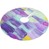 手色彩の鮮やか抽象芸術背景 ブラッシュドポリエステルツリースカート (アングル)