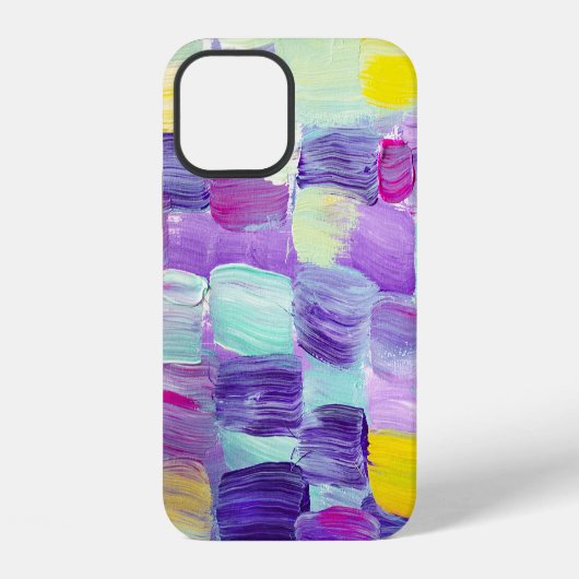 手色彩の鮮やか抽象芸術背景 iPhoneケース (裏面)