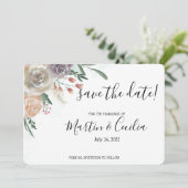 手色彩の鮮やか水の色のバラ日付カードを保存 セーブザデート (スタンド正面)