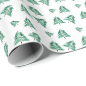 手色彩の鮮やか水カラークリスマスツリーの雪片 ラッピングペーパー (ロールコーナー)