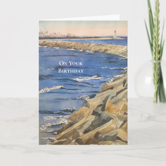 手色彩の鮮やか水カラー航海の誕生日カード カード (正面)