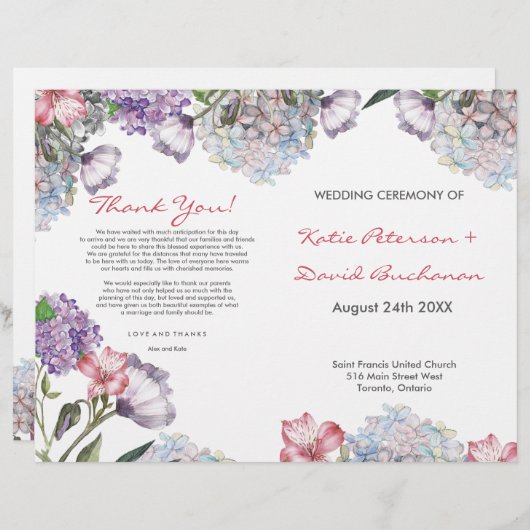 手色彩の鮮やか水色あじさい結婚の (正面/裏面)