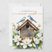 手色彩の鮮やか水色の動き発表カード 招待状 (正面)