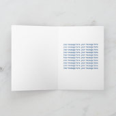 手色彩の鮮やか水色テディベア誕生日カード カード (内部)