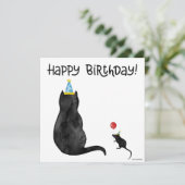 手色彩の鮮やか猫・マウス誕生日カード (スタンド正面)
