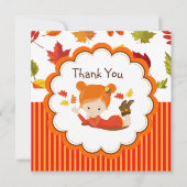 手色彩の鮮やか秋の愛らしい女の子ありがとう (正面)