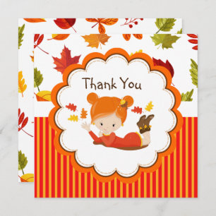 手色彩の鮮やか秋の愛らしい女の子ありがとう