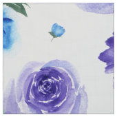 手色彩の鮮やか紫と青の花模様 ファブリック (見本)